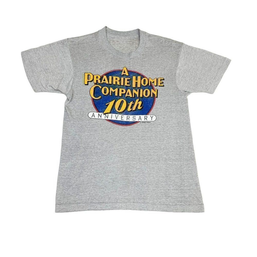 Vintage 1984 Prairie Home Companion TShirt Grey 10th Anniversary Single Stitch
